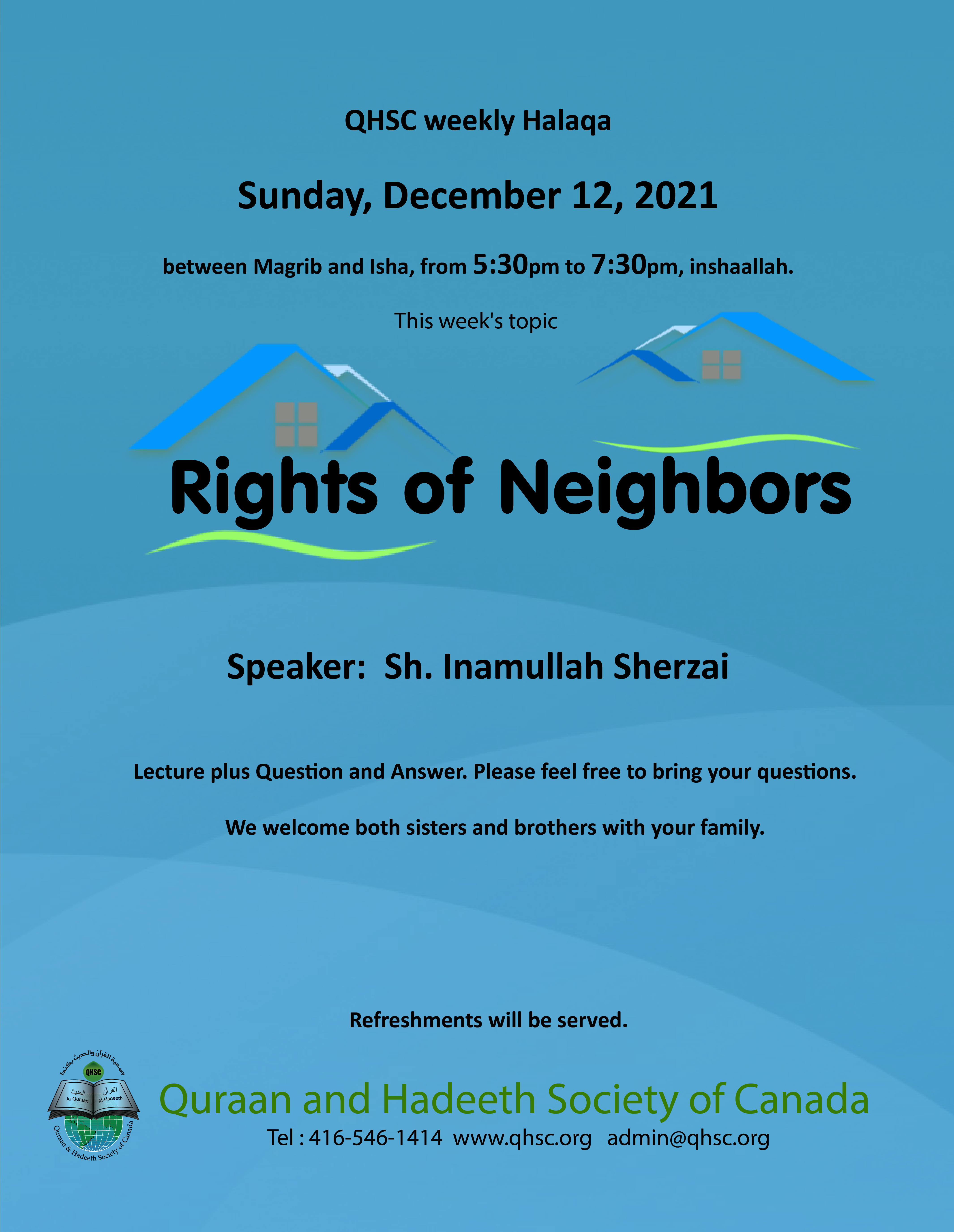 Weekly Halaqa – Rights of Neighbours